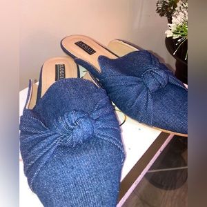 Eloquii Size 9W Navy blue denim Mule